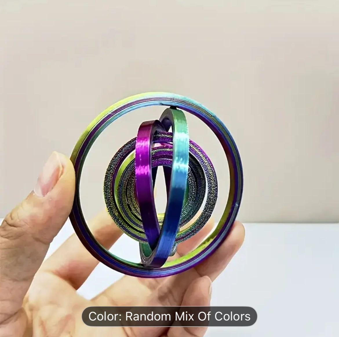 3D Printed Rotating Fidget Spinner - Rainbow Purple