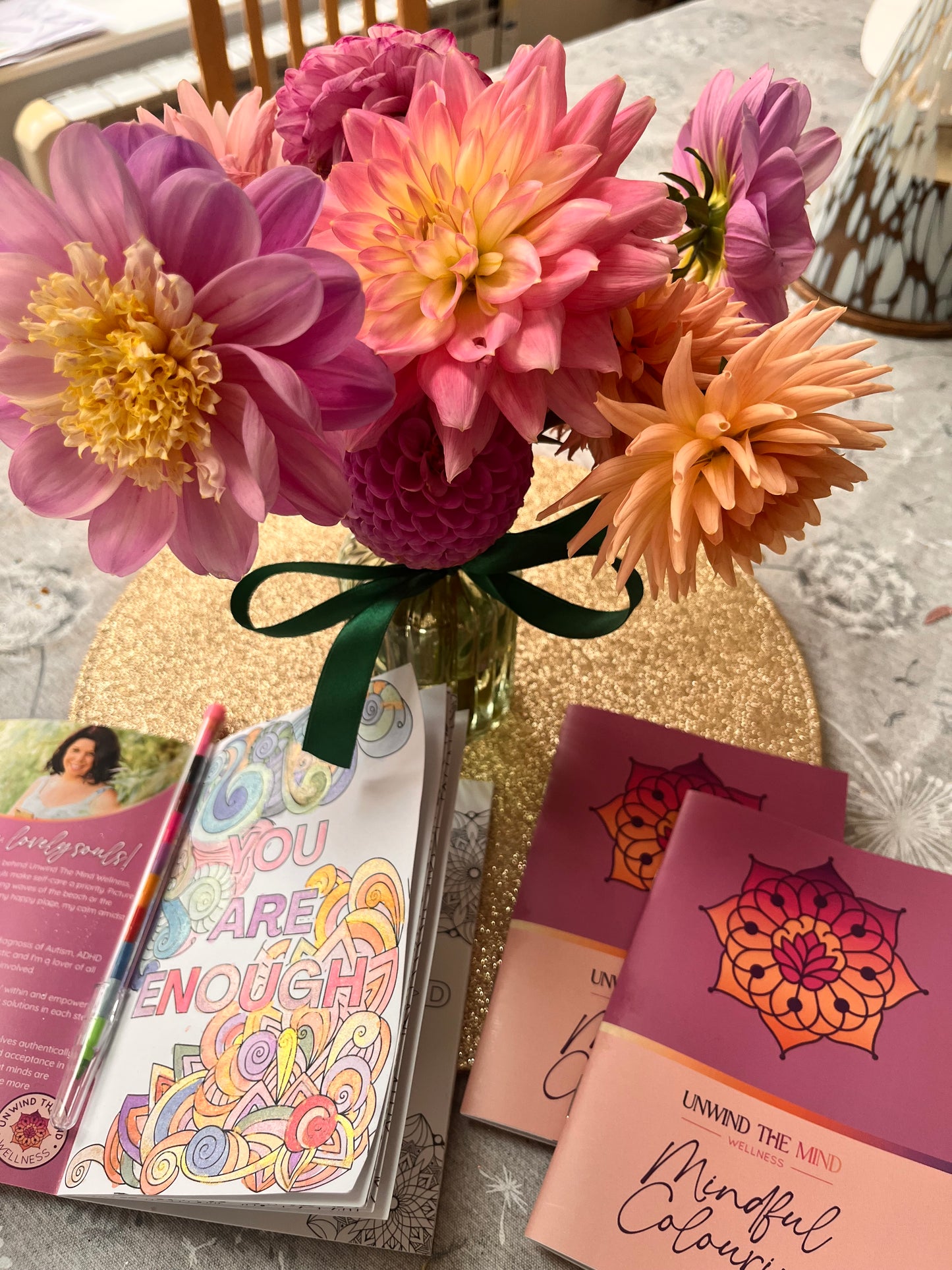 Unwind the Mind Wellness Mindful Colouring Book with Rotating Stackable Crayon