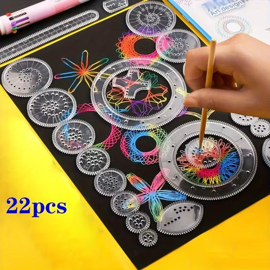 Rainbow Scratch Notebook and Spirograph Set