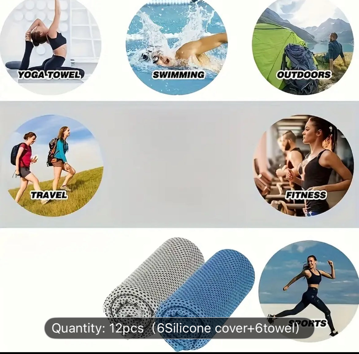 Cooling Towels with Silicone Storage Sleeves