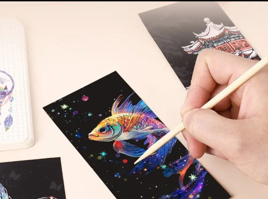 Art Scratch Bookmarks with Tools