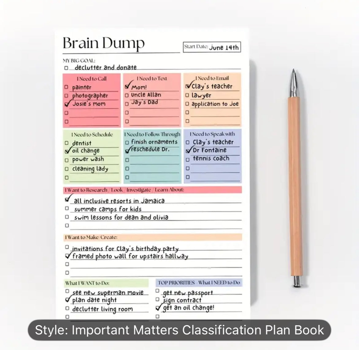 Brain Dump Journal Pad - Clear Your Mind & Reduce